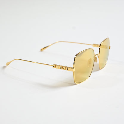Gucci GG1434S 004 Womens Authentic Sunglasses Gold, 57mm - New