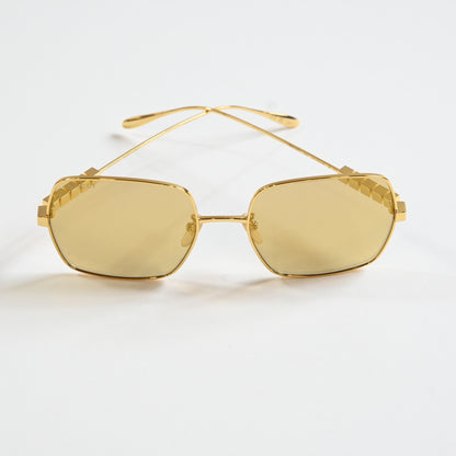 Gucci GG1434S 004 Womens Authentic Sunglasses Gold, 57mm - New