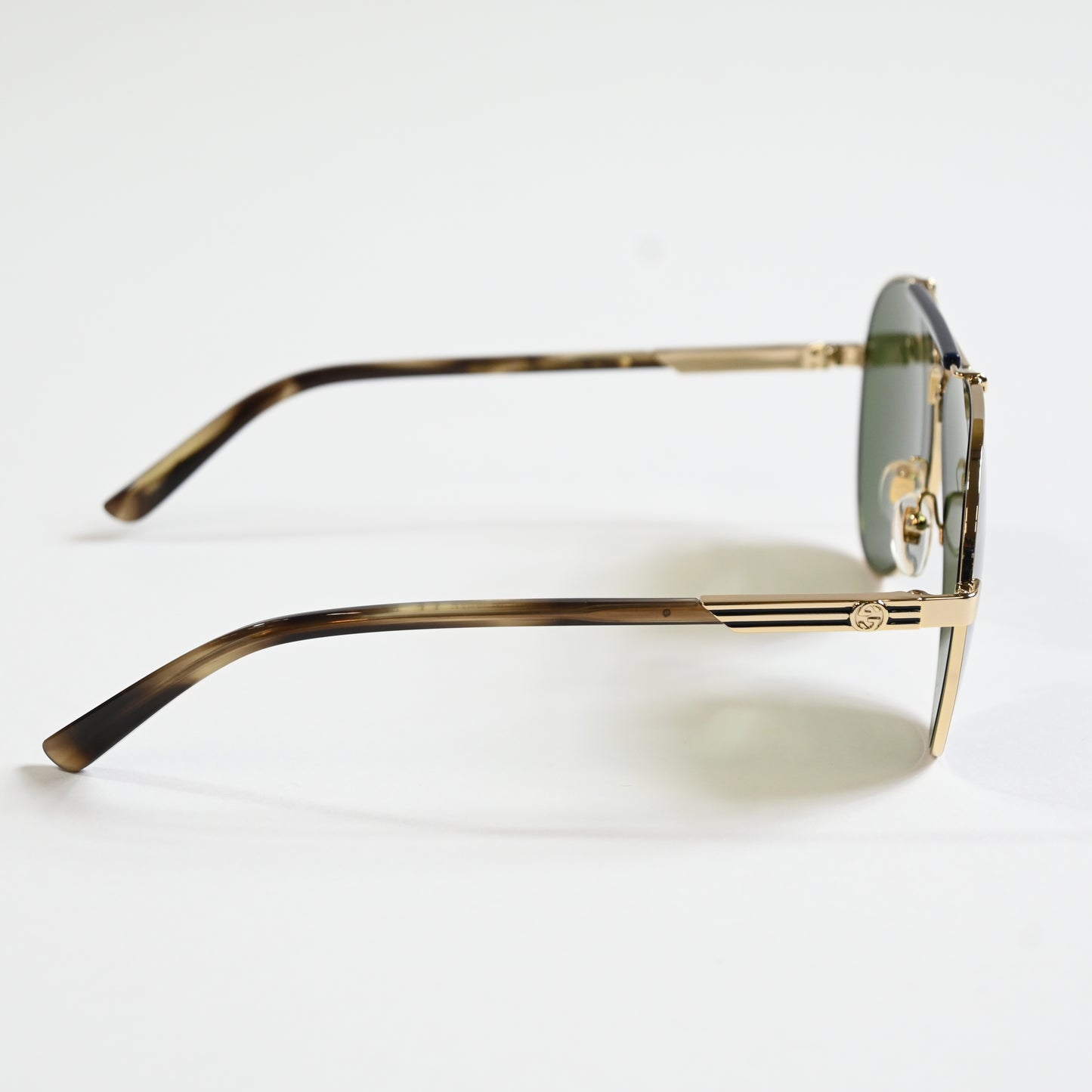 Gucci GG1287S 003 Mens Authentic Sunglasses Gold/Green, 61mm - New