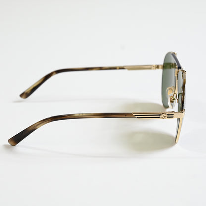Gucci GG1287S 003 Mens Authentic Sunglasses Gold/Green, 61mm - New