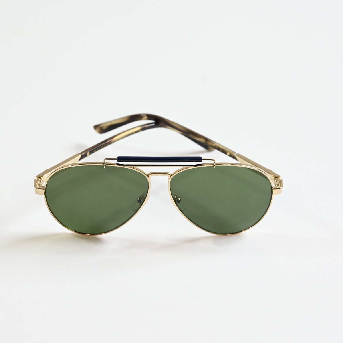 Gucci GG1287S 003 Mens Authentic Sunglasses Gold/Green, 61mm - New
