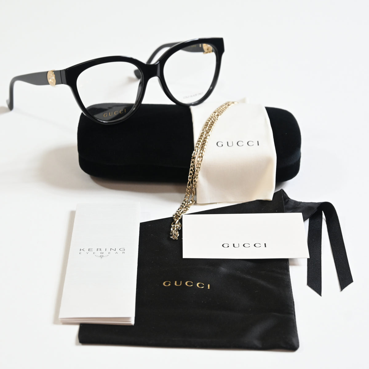 Gucci GG1024O 006 Mens Authentic Eyeglasses Black/Gold, 54mm - New