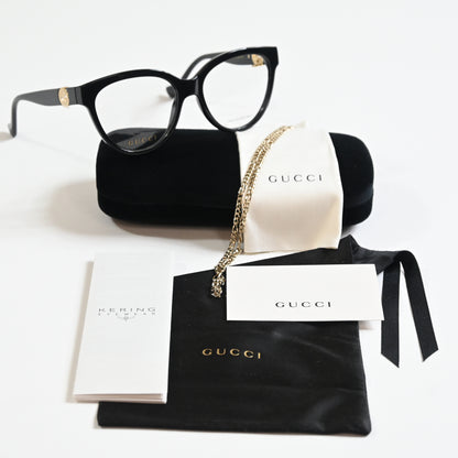 Gucci GG1024O 006 Mens Authentic Eyeglasses Black/Gold, 54mm - New