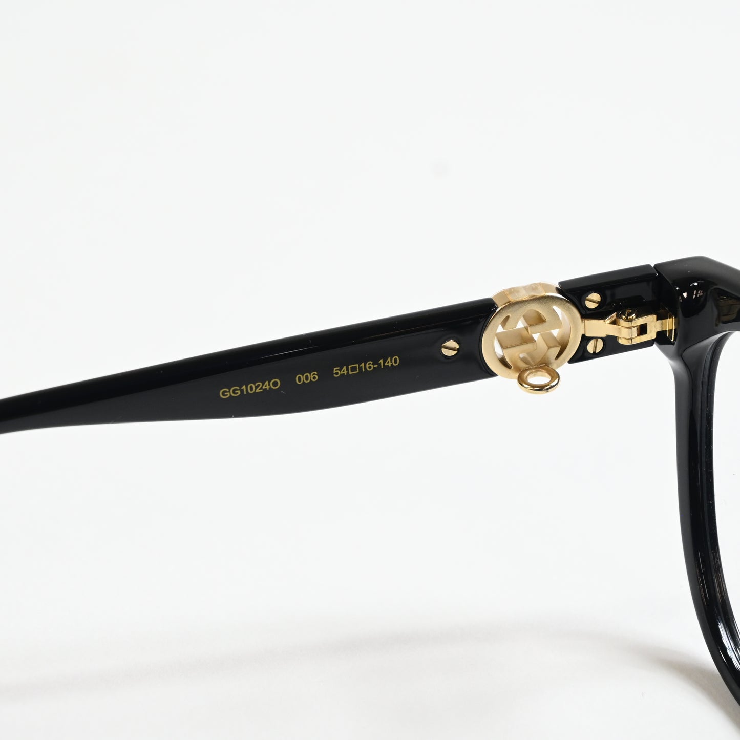Gucci GG1024O 006 Mens Authentic Eyeglasses Black/Gold, 54mm - New
