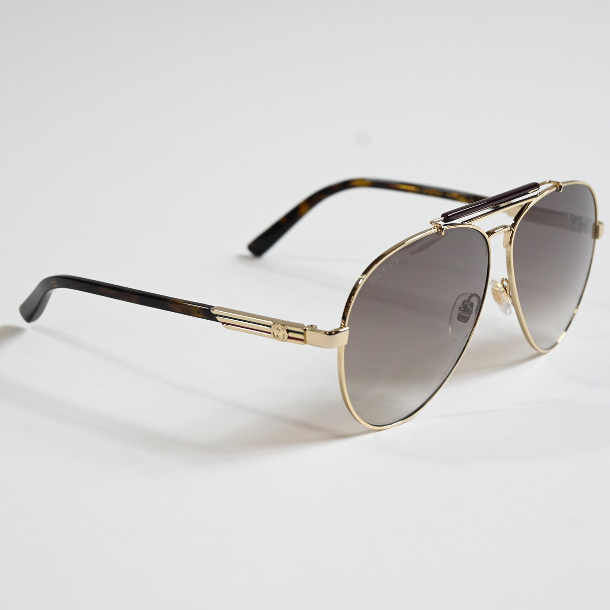 Gucci GG1287S 002 Mens Authentic Sunglasses Gold/Brown, 61mm - New