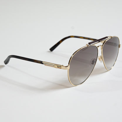 Gucci GG1287S 002 Mens Authentic Sunglasses Gold/Brown, 61mm - New