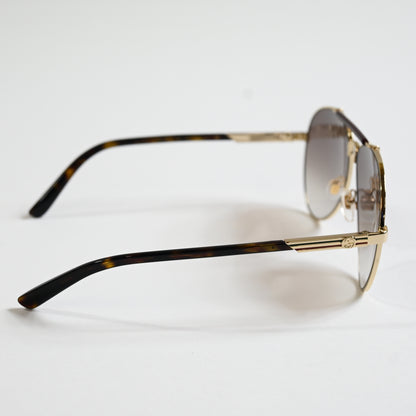 Gucci GG1287S 002 Mens Authentic Sunglasses Gold/Brown, 61mm - New