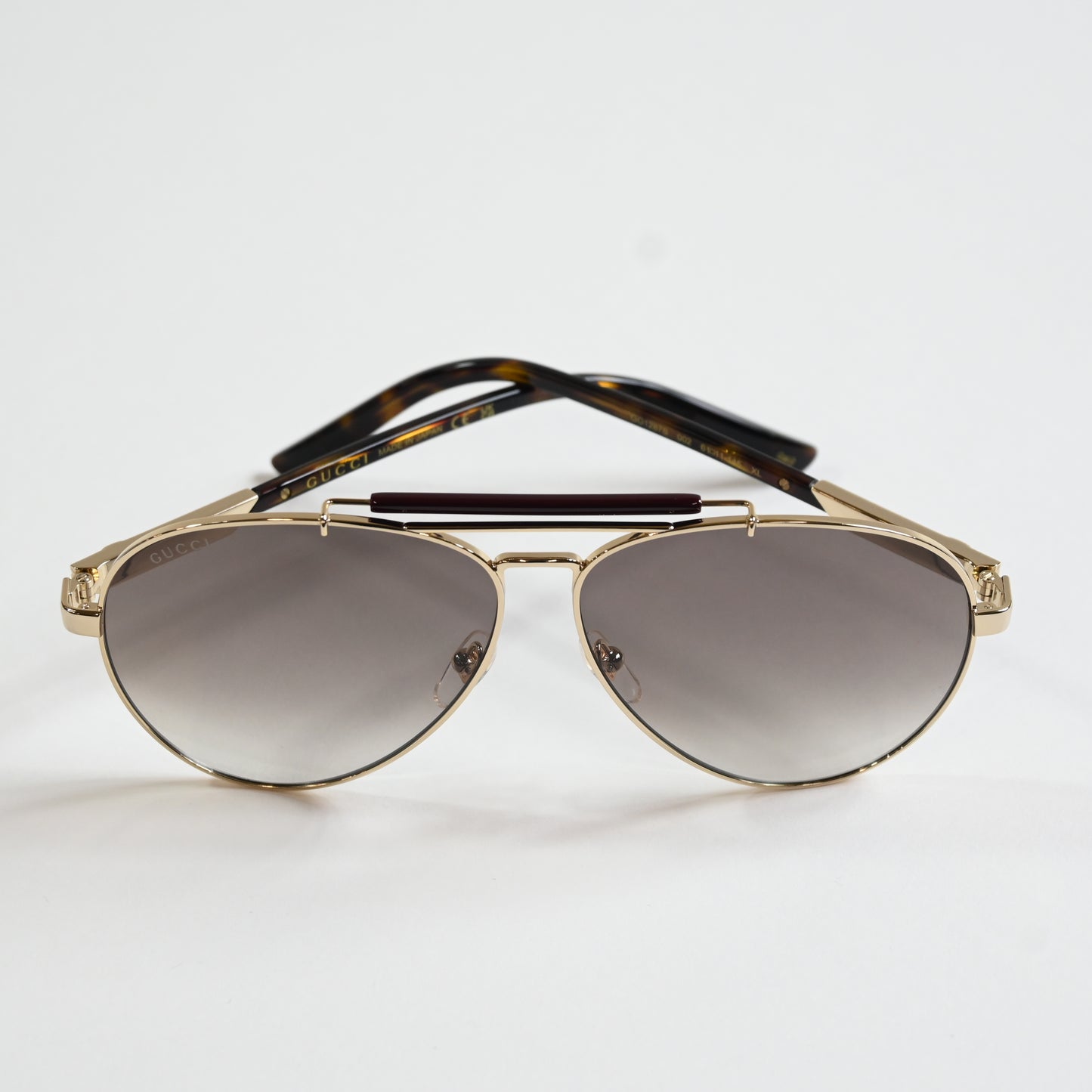 Gucci GG1287S 002 Mens Authentic Sunglasses Gold/Brown, 61mm - New