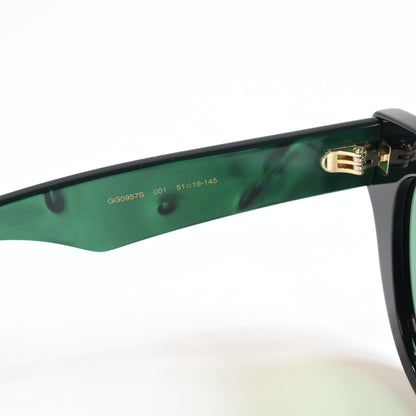 Gucci GG0957S 001 Womens Authentic Sunglasses Dark Green, 51mm - New