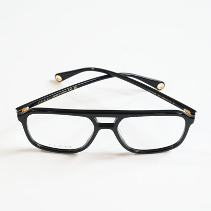Gucci GG1078O 001 Womens Authentic Eyeglasses Black/Gold, 56mm - New