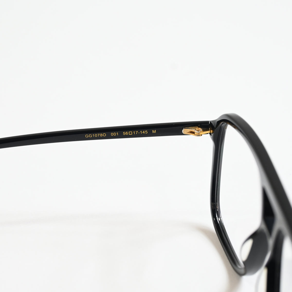 Gucci GG1078O 001 Womens Authentic Eyeglasses Black/Gold, 56mm - New
