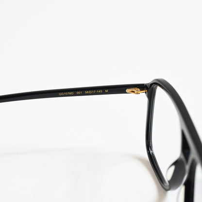 Gucci GG1078O 001 Womens Authentic Eyeglasses Black/Gold, 56mm - New