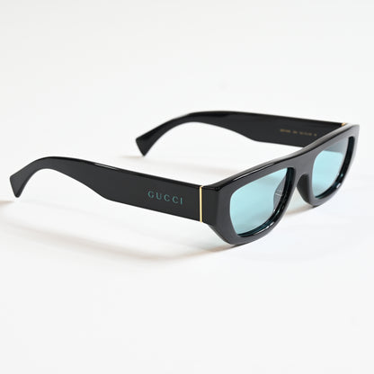 Gucci GG1134S 004 Mens Authentic Sunglasses Black/Teal, 53mm - New