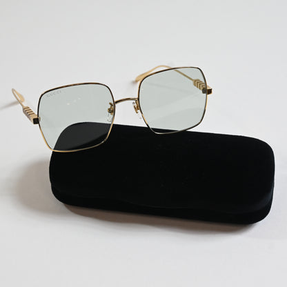 Gucci GG1434S 003 Womens Authentic Sunglasses Gold/Green, 57mm - New