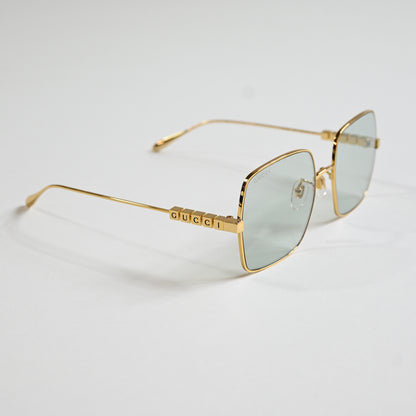 Gucci GG1434S 003 Womens Authentic Sunglasses Gold/Green, 57mm - New