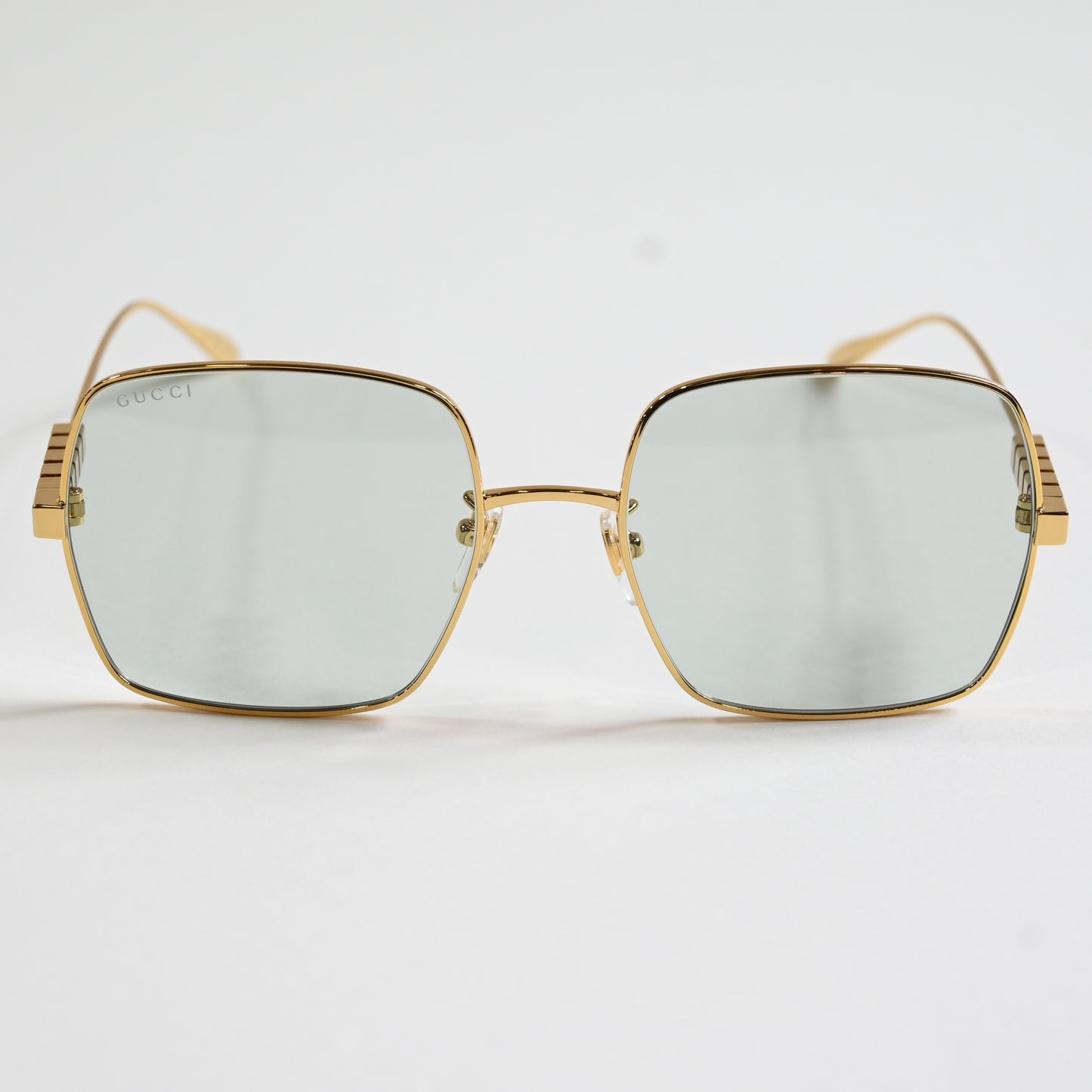 Gucci GG1434S 003 Womens Authentic Sunglasses Gold/Green, 57mm - New