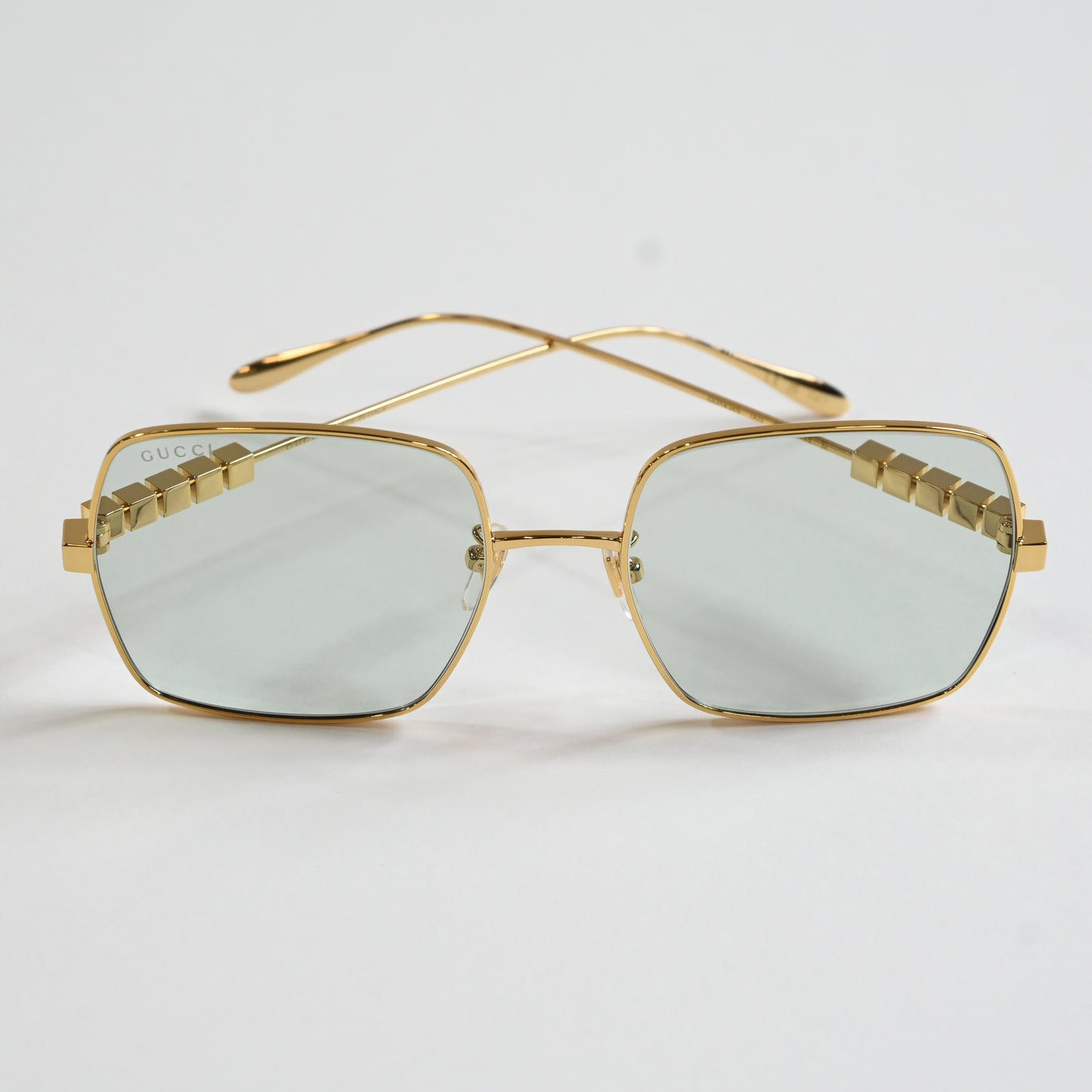 Gucci GG1434S 003 Womens Authentic Sunglasses Gold/Green, 57mm - New