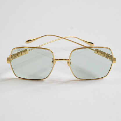 Gucci GG1434S 003 Womens Authentic Sunglasses Gold/Green, 57mm - New