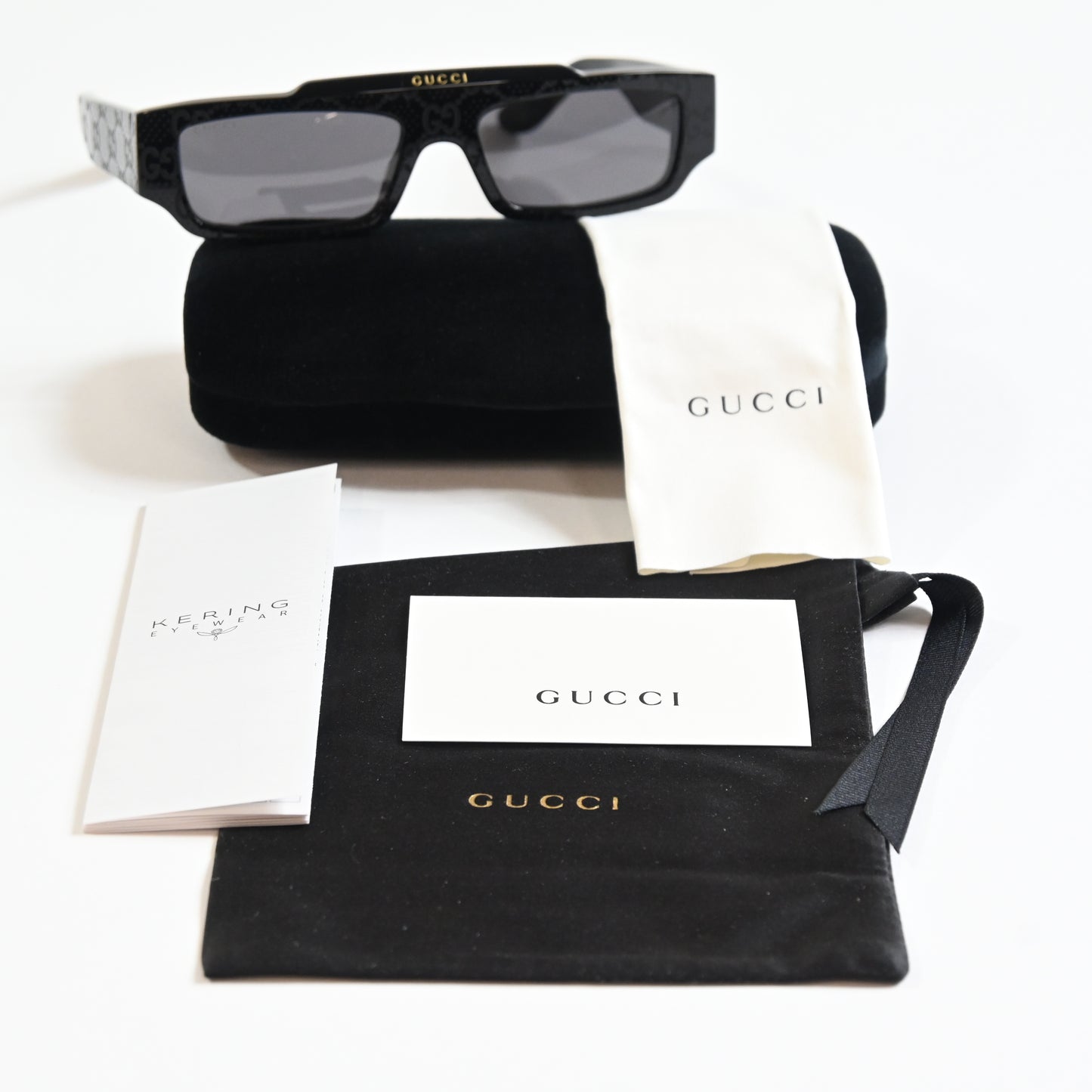 Gucci GG1592S 001 Mens Authentic Sunglasses Black, 55mm Designer Eyewear - New
