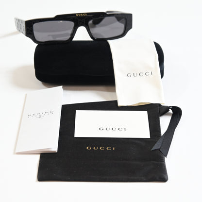 Gucci GG1592S 001 Mens Authentic Sunglasses Black, 55mm Designer Eyewear - New