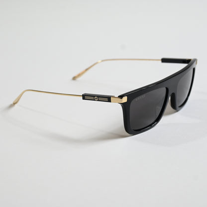 Gucci GG1437S 001 Mens Authentic Sunglasses Black/Gold, 55mm - New