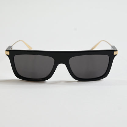 Gucci GG1437S 001 Mens Authentic Sunglasses Black/Gold, 55mm - New