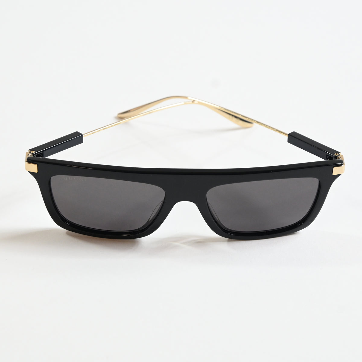 Gucci GG1437S 001 Mens Authentic Sunglasses Black/Gold, 55mm - New