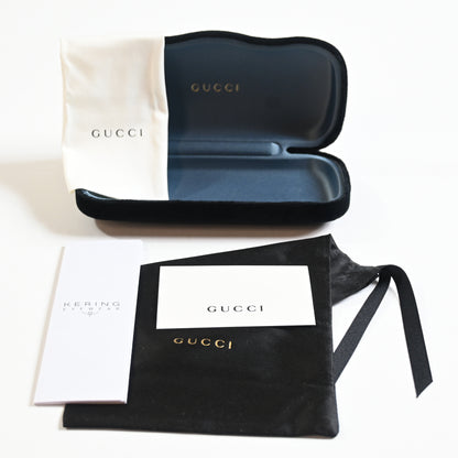 Gucci GG1437S 001 Mens Authentic Sunglasses Black/Gold, 55mm - New
