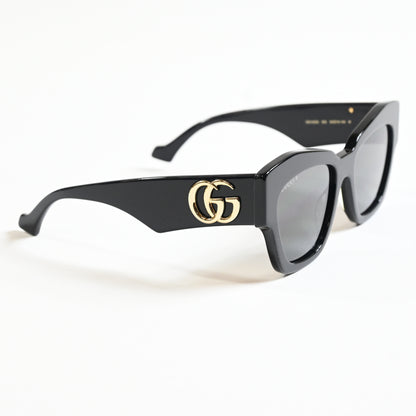 Gucci GG1422S 002 Womens Authentic Sunglasses Black/Gold, 55mm - New