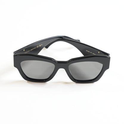 Gucci GG1422S 002 Womens Authentic Sunglasses Black/Gold, 55mm - New