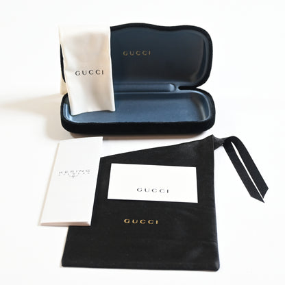 Gucci GG1422S 002 Womens Authentic Sunglasses Black/Gold, 55mm - New
