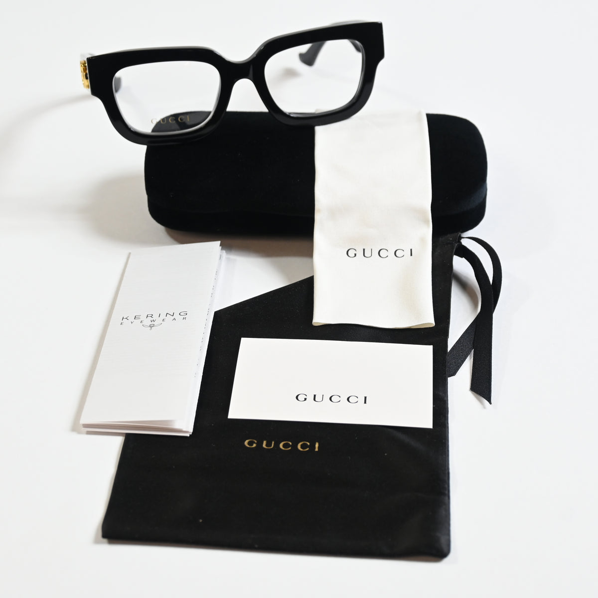 Gucci GG1548O 004 Womens Authentic Eyeglasses Black/Gold, 52mm - New