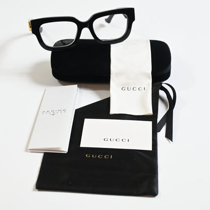 Gucci GG1548O 004 Womens Authentic Eyeglasses Black/Gold, 52mm - New