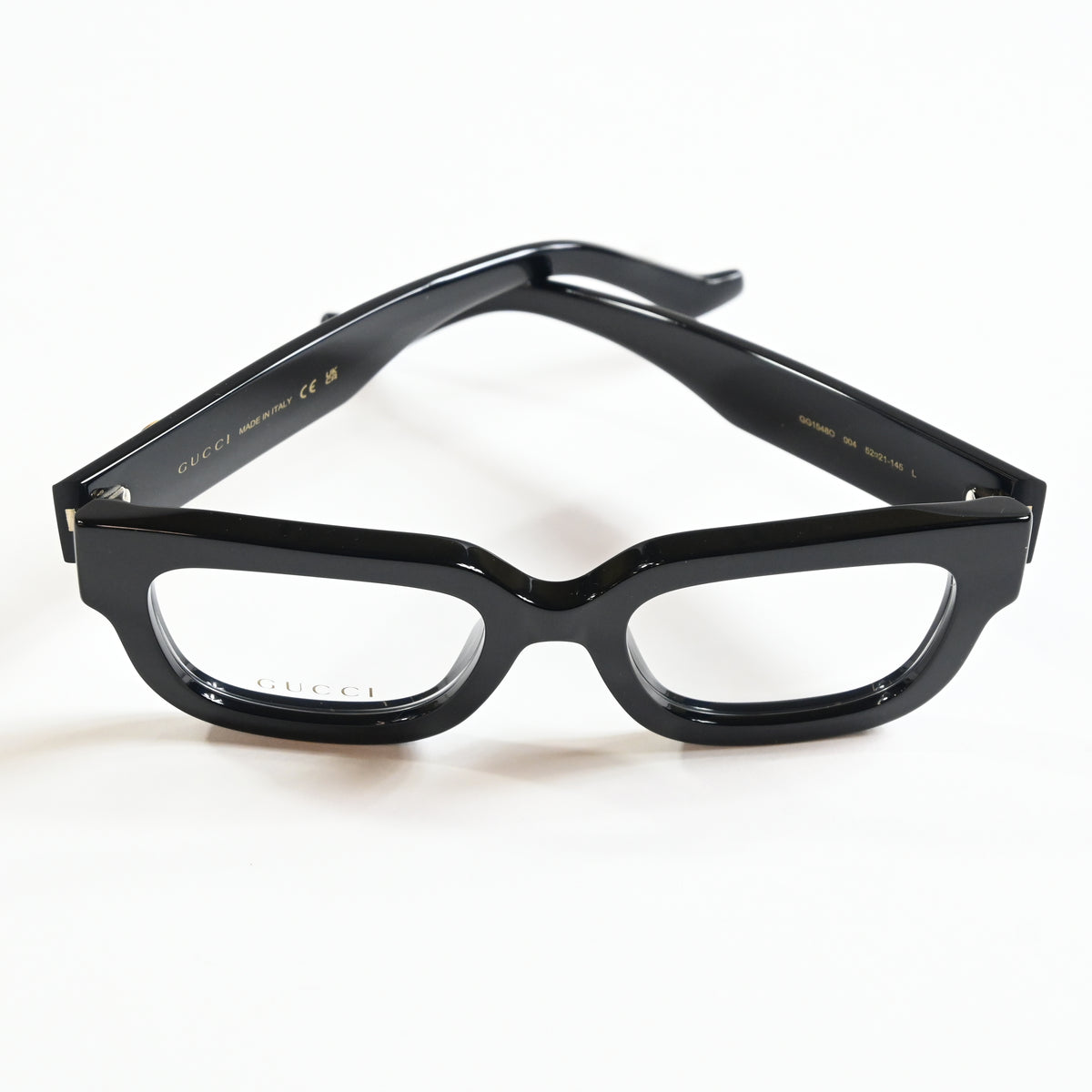 Gucci GG1548O 004 Womens Authentic Eyeglasses Black/Gold, 52mm - New
