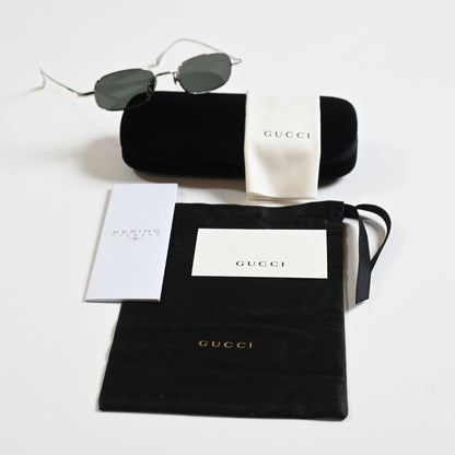 Gucci GG1648S 008 Mens Authentic Sunglasses Silver/Gray, 45mm - New
