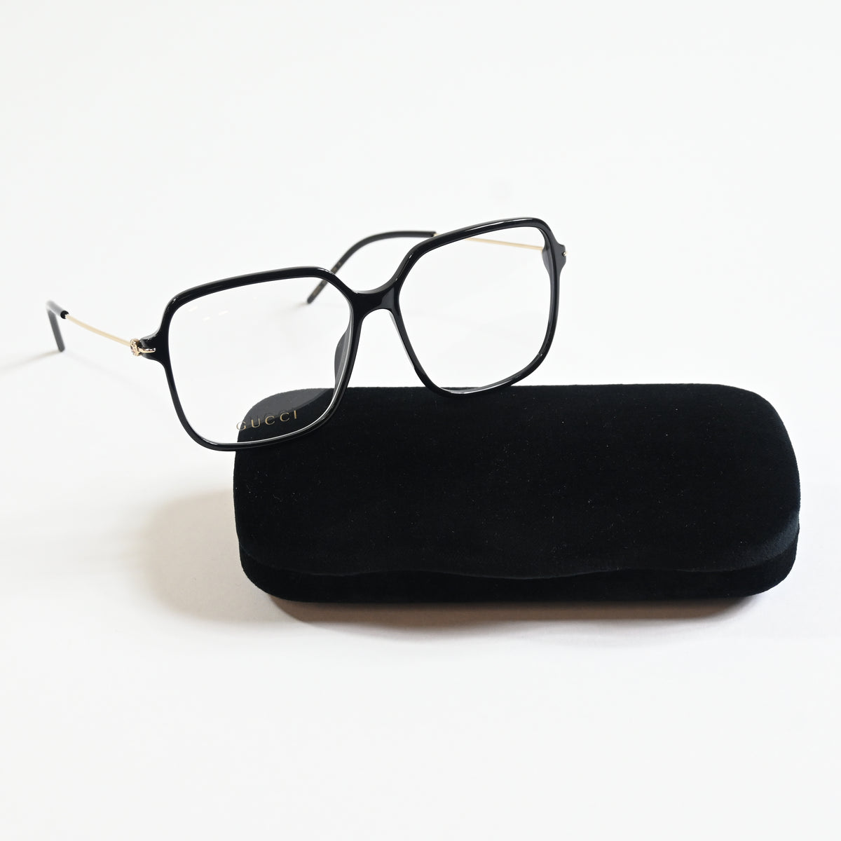 Gucci GG1271O 001 Womens Authentic Eyeglasses Black/Gold, 56mm - New
