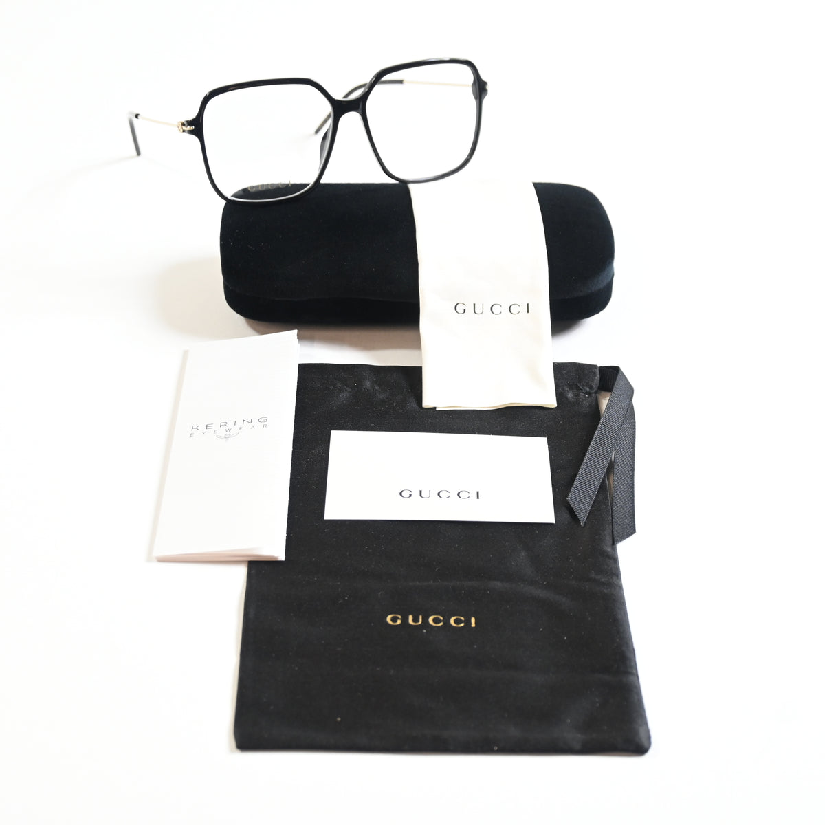Gucci GG1271O 001 Womens Authentic Eyeglasses Black/Gold, 56mm - New