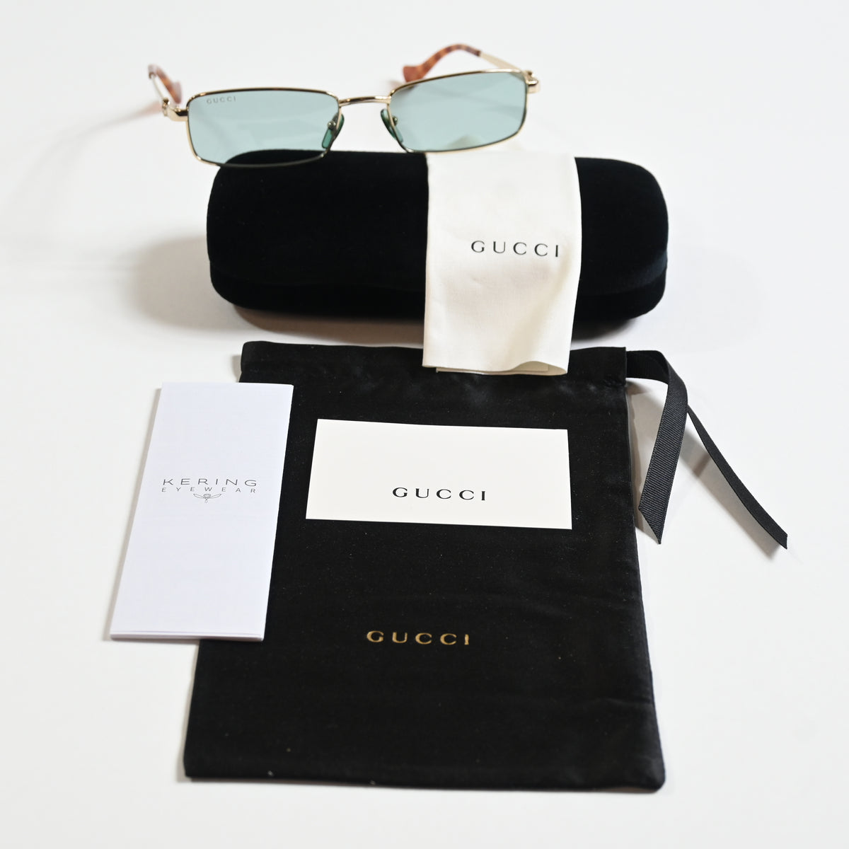 Gucci GG1600S 003 Womens Authentic Sunglasses Gold/Green, 56mm - New