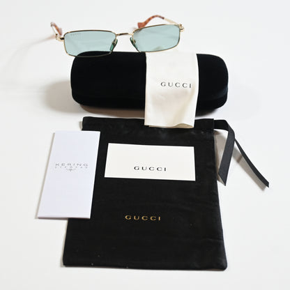 Gucci GG1600S 003 Womens Authentic Sunglasses Gold/Green, 56mm - New