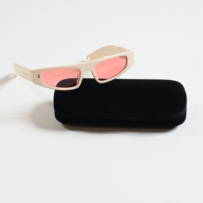 Gucci GG1634S 005 Womens Authentic Sunglasses Ivory/Red, 51mm - New