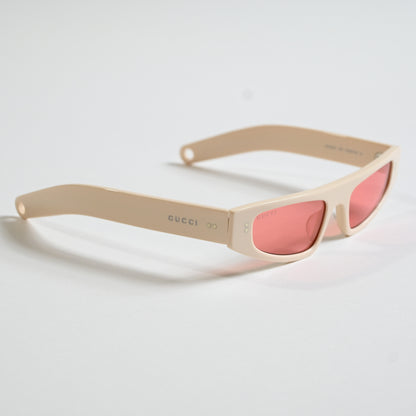 Gucci GG1634S 005 Womens Authentic Sunglasses Ivory/Red, 51mm - New