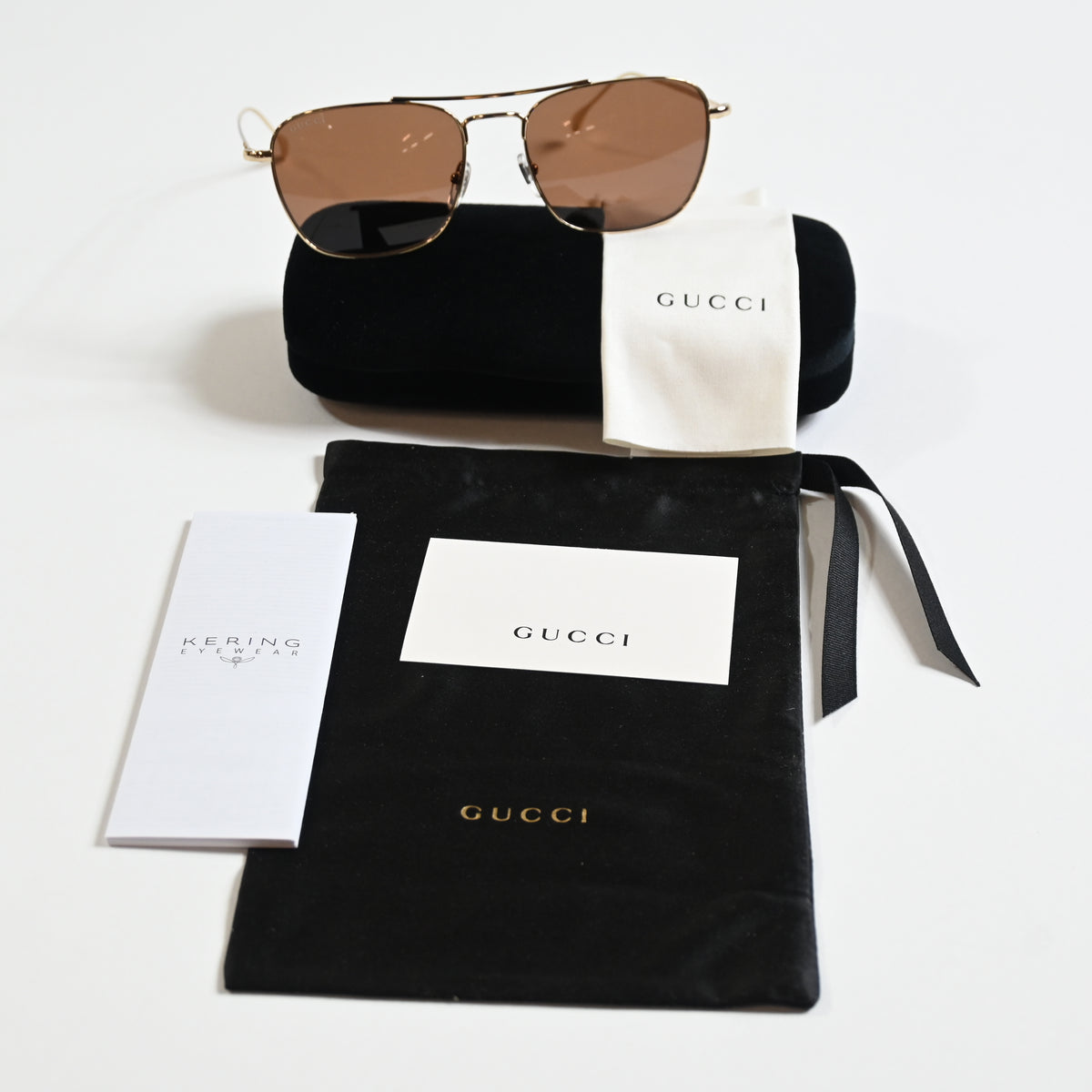 Gucci GG1183S 006 Mens Authentic Sunglasses Gold/Brown, 56mm - New