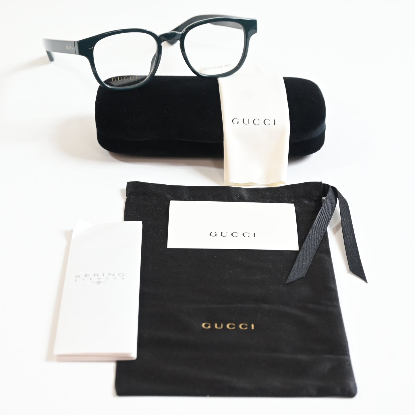 Gucci GG1343O 004 Unisex Authentic Eyeglasses Dark Green, 49mm - New
