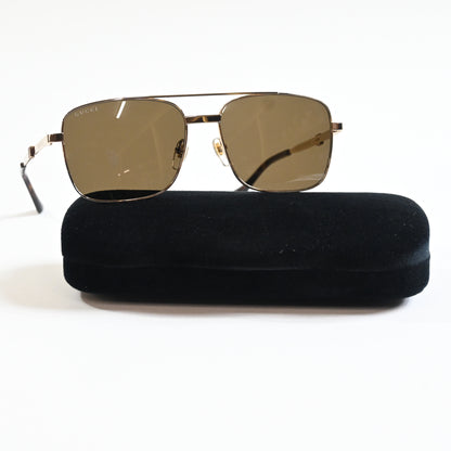 Gucci GG1441S 002 Mens Authentic Sunglasses Gold/Brown, 58mm - New