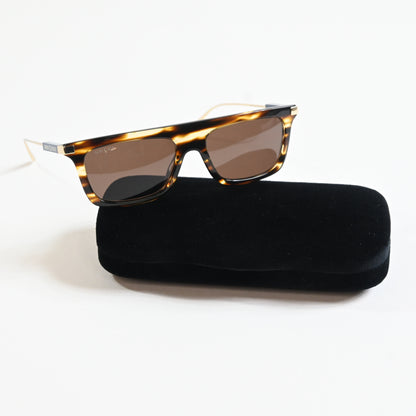 Gucci GG1437S 003 Mens Authentic Sunglasses Havana/Gold, 55mm - New