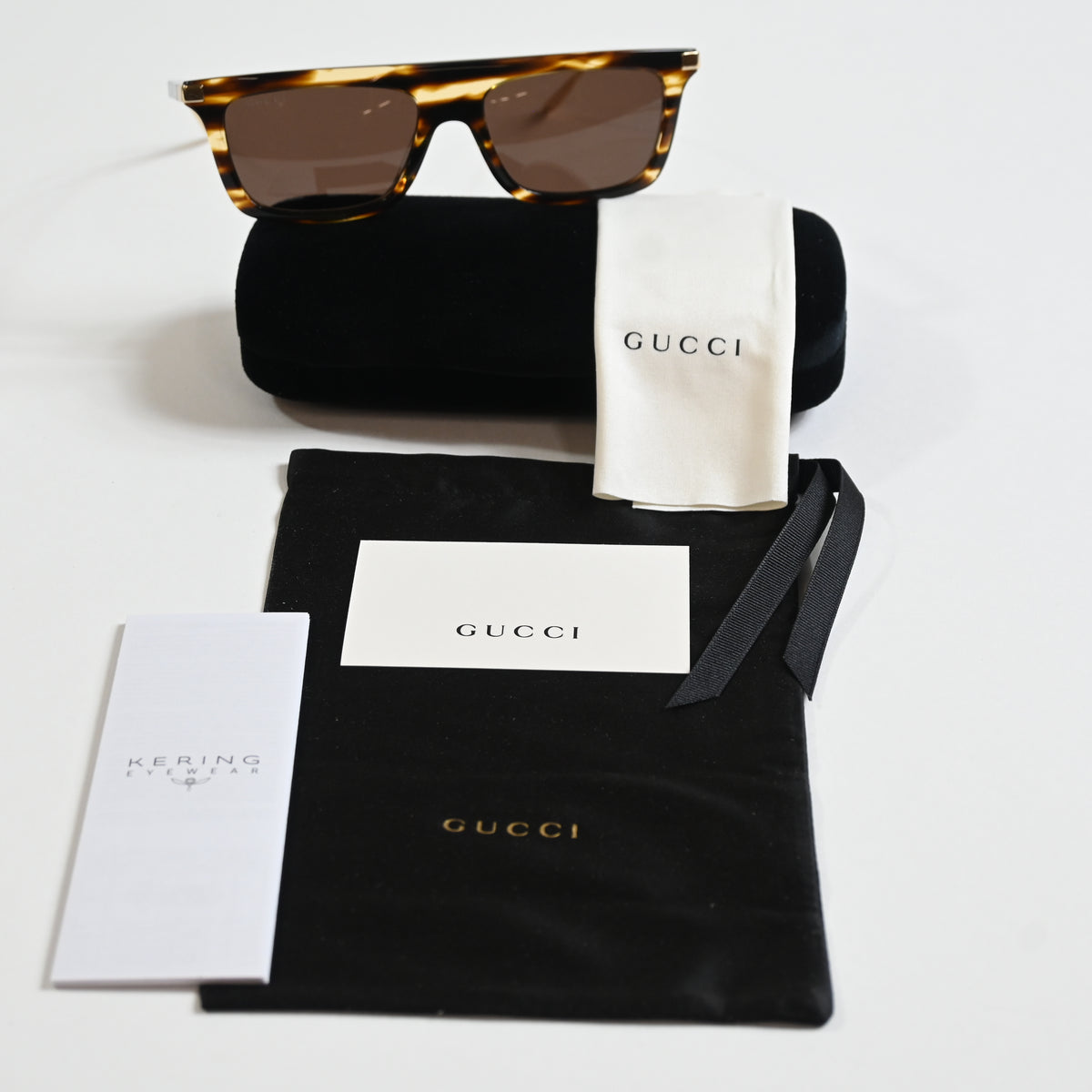 Gucci GG1437S 003 Mens Authentic Sunglasses Havana/Gold, 55mm - New