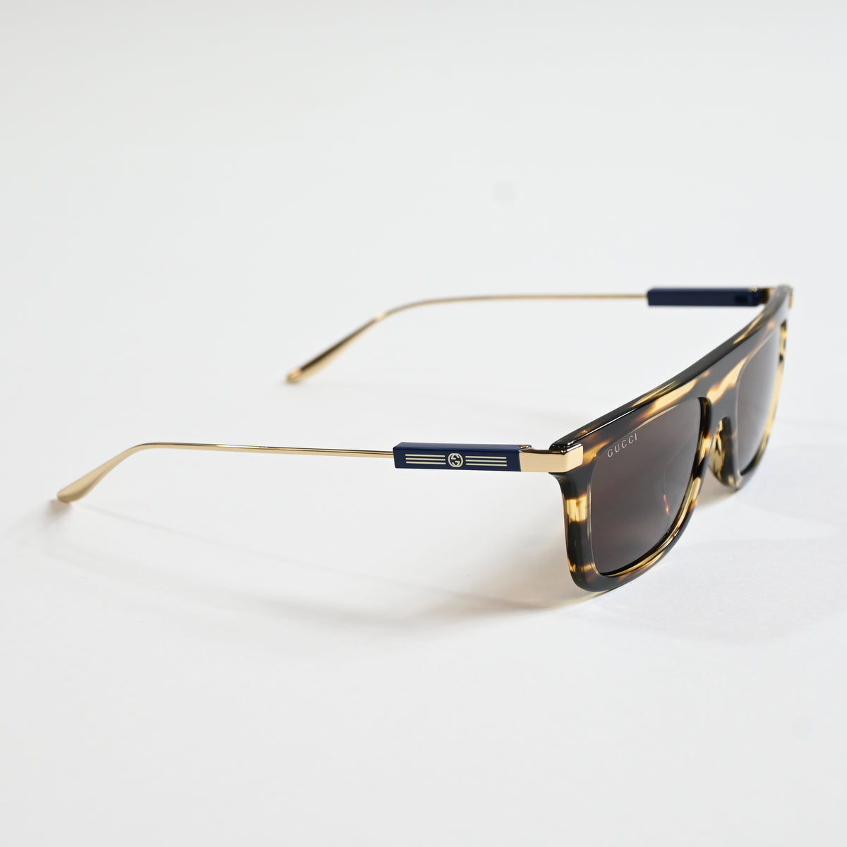 Gucci GG1437S 003 Mens Authentic Sunglasses Havana/Gold, 55mm - New