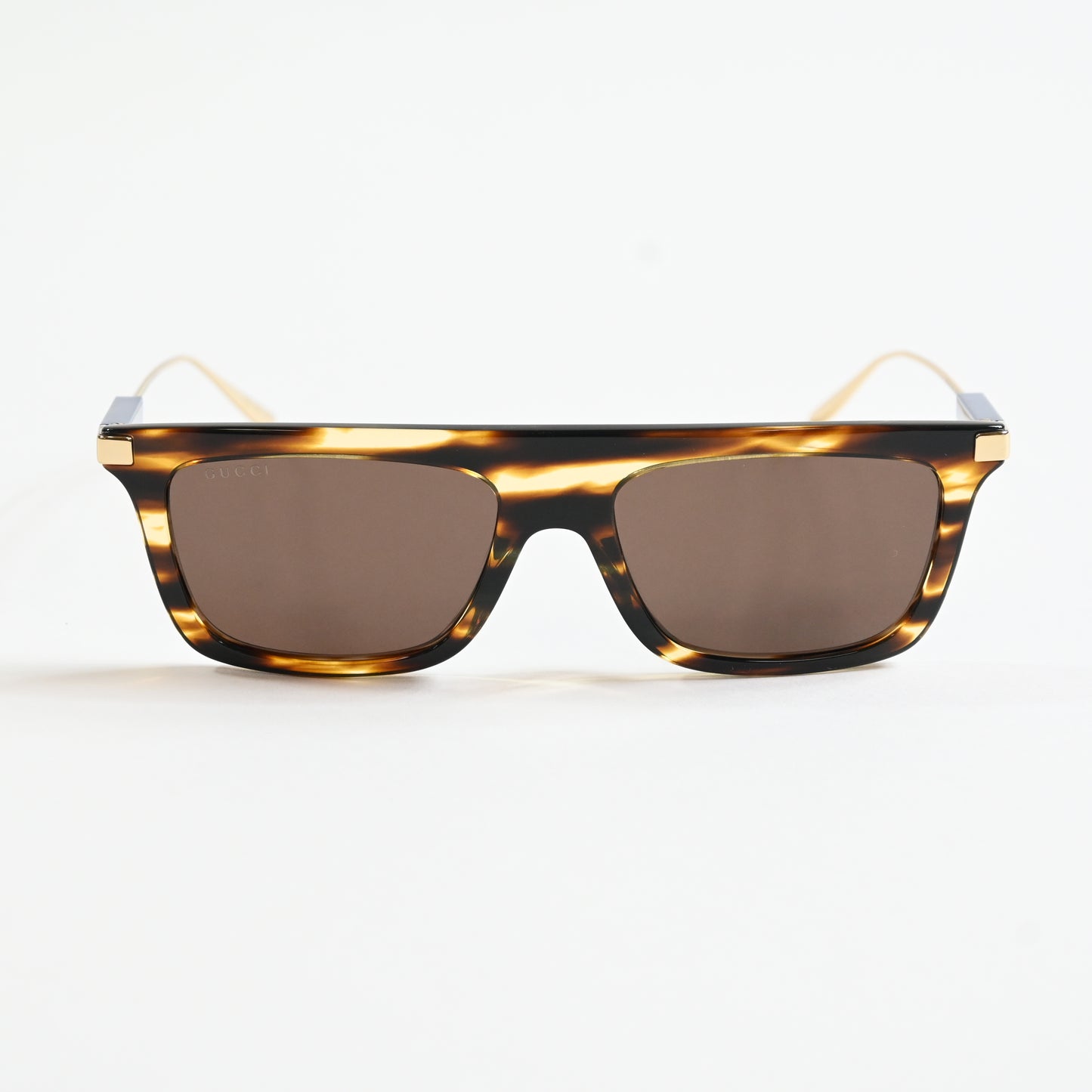 Gucci GG1437S 003 Mens Authentic Sunglasses Havana/Gold, 55mm - New