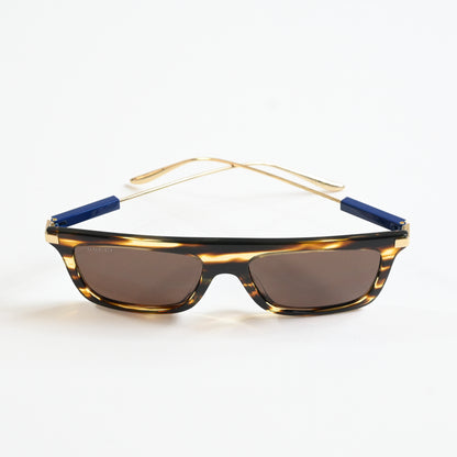 Gucci GG1437S 003 Mens Authentic Sunglasses Havana/Gold, 55mm - New