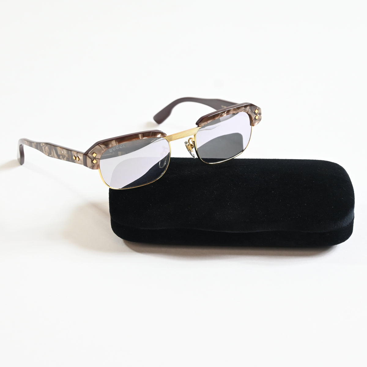 Gucci GG1480S 002 Womens Authentic Sunglasses Brown/Silver, 52mm - New